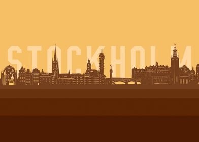 stockholm skyline retro 2