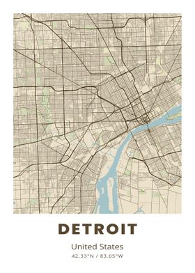 Detroit City Map