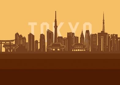 tokyo skyline retro 2