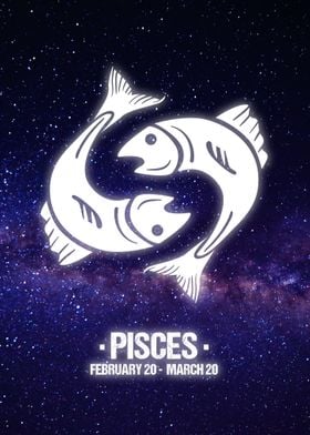 Pisces Zodiac Wall Art