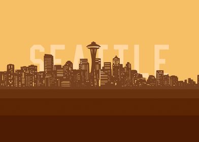 seattle skyline retro 2