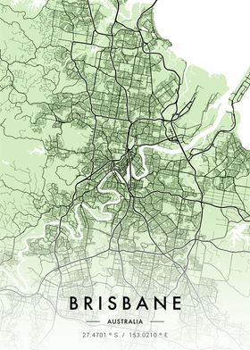 Brisbane City Map Green