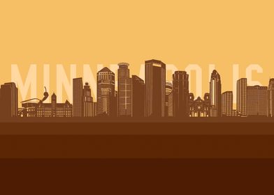 minneapolis skyline retro 