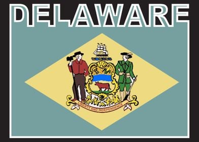 Delaware State Text Flag