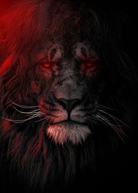 dark red lion king head 
