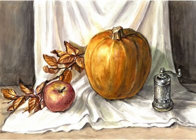 Still life with a pumpkin