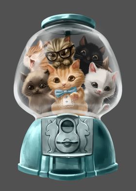 Kitten in Gumball Machine