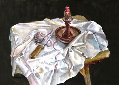 Still life with a knife