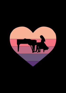 Retro Sunset Piano Piano