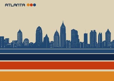 atlanta skyline retro 3