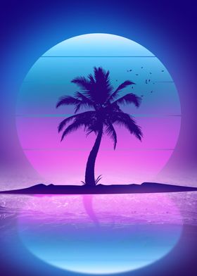 synthwave palm