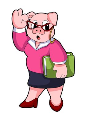 Pig Secretary Glasses