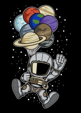 Astronaut Planets Balloons