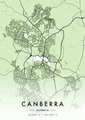 Canberra City Map Green