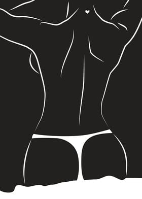 Panties Down Sexy Ass Girl' Poster, picture, metal print, paint by dkDesign