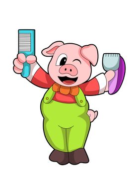 Pig Hairdresser Comb