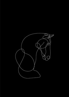 Single Line Drawing Horse