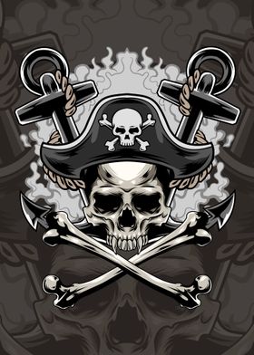 Pirates Skull Illustration