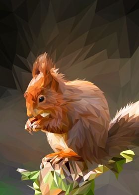 Squirrel Low Poly 