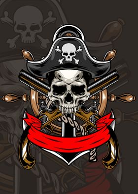 Pirates Skull Illustration