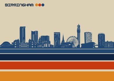 birmingham skyline retro 3