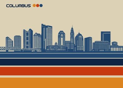 columbus skyline retro 3