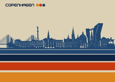 copenhagen skyline retro 3