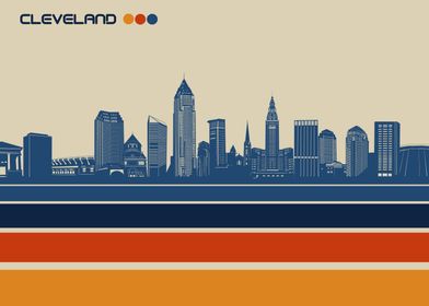 cleveland skyline retro 3