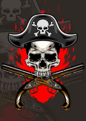 Pirates Skull Illustration