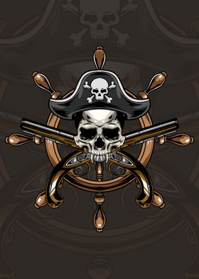 Pirates Skull Illustration