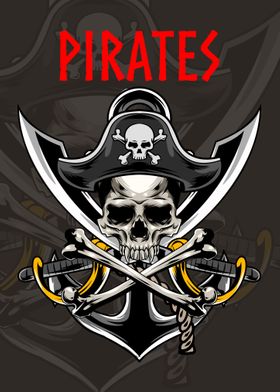 Pirates Skull Illustration