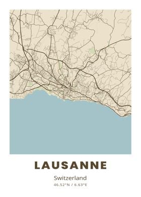 Lausanne City Map
