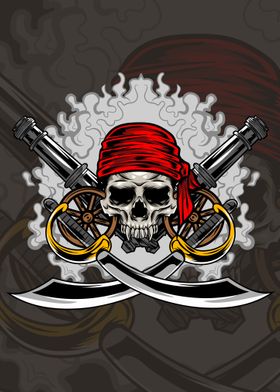 Pirates Skull Illustration