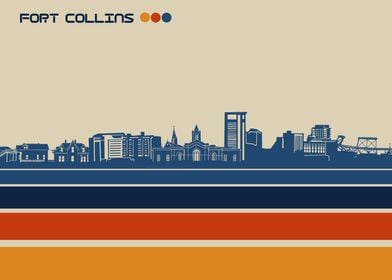 fort collins skyline retro