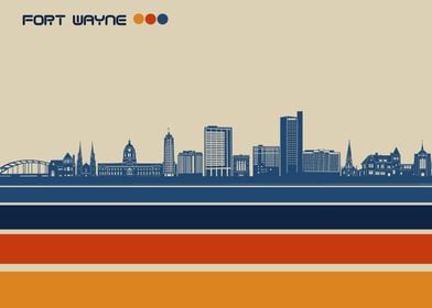 fort wayne skyline retro 3