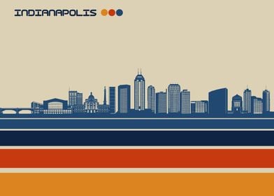 indianapolis skyline retro