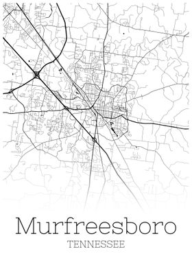 Murfreesborn Tennessee map