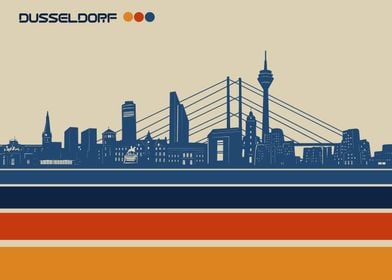 dusseldorf skyline retro 3