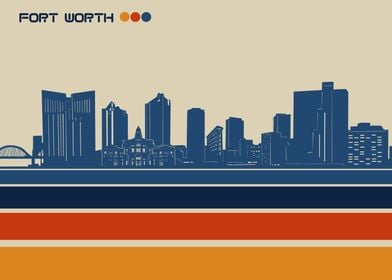 fort worth skyline retro 3