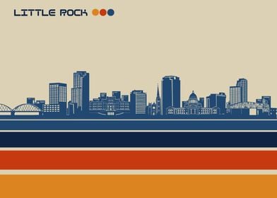 little rock skyline retro