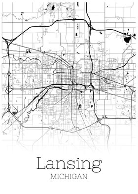 Lansing Michigan city map