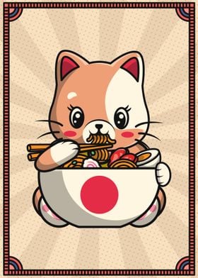 Anime Manga Ramen Food Cat