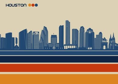 houston skyline retro 3