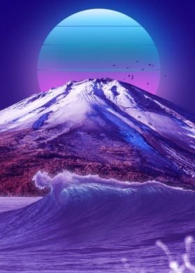 fuji mountain synthwave