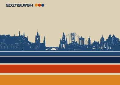 edinburgh skyline retro 3