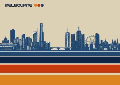 melbourne skyline retro 3