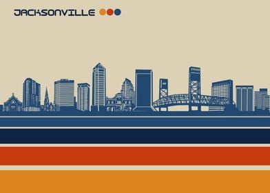 jacksonville skyline retro