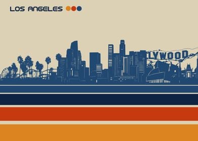 los angeles skyline retro