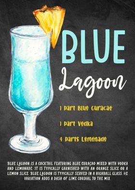 Blue Lagoon Cocktail Drink