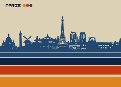 paris skyline retro 3